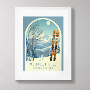 Poster Méribel França Les trois Vallées ski