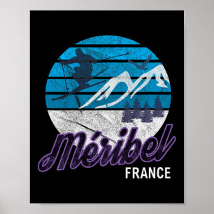 Poster Meribel French Alps Moutiers França Ski Snowboardi