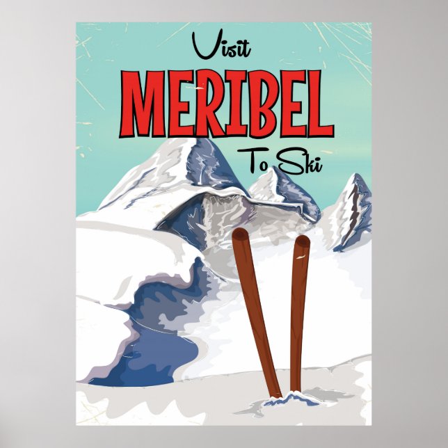 Pôster Meribel para esqui (Frente)