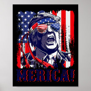 Poster Merica 4 de julho Bandeira Americana Murica merica