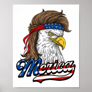 Poster Merica - Águia Patriótica Usa Da Liberdade - 4º De