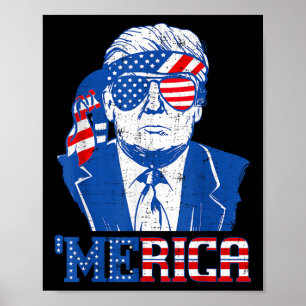 Poster Merica Donald Trump - Engraçado Trump 4 De Julho D