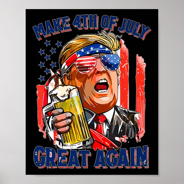 Poster Merica Faz Excelente De 4 De Julho Novamente Os Ho (Frente)