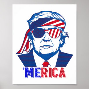 Poster Merica Trump Happy 4 De Julho Bandeira Americana T