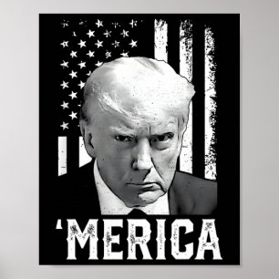 Poster Merica Trump Happy 4 De Julho Bandeira Americana T