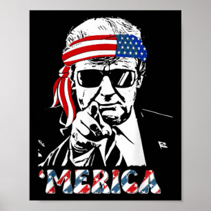 Poster Merica Trump Happy 4 De Julho Bandeira Americana T