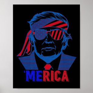 Poster Merica Trump Happy 4 De Julho Bandeira Americana T
