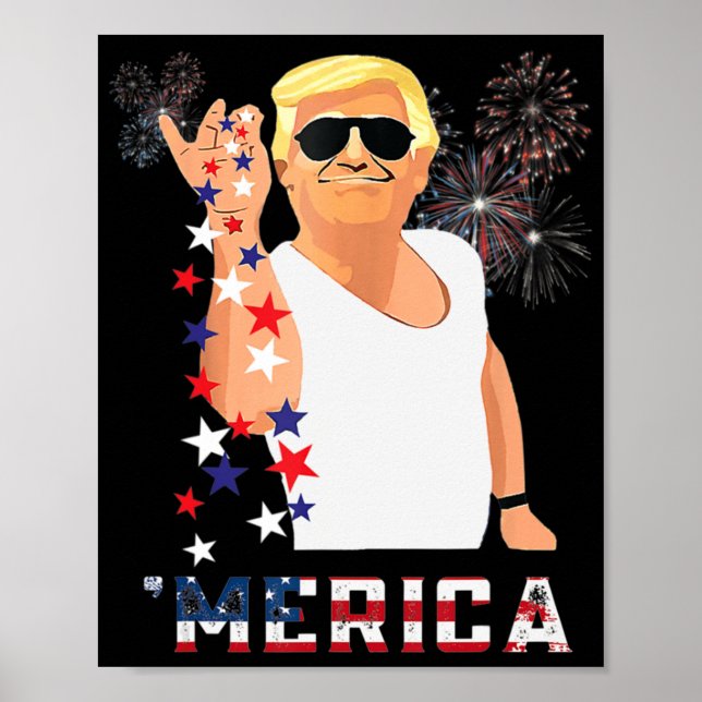 Poster Merica Trump Sai do Don Bebado Donald Bebado 4º de (Frente)