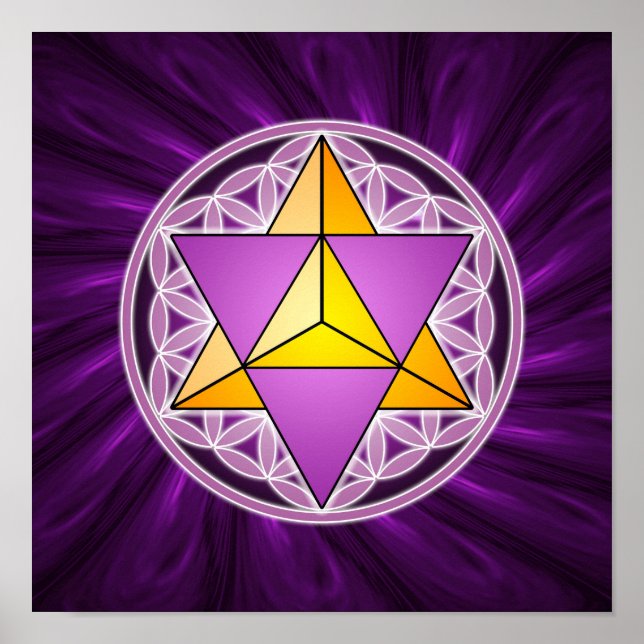 Poster Merkaba and Flower of Life (Frente)
