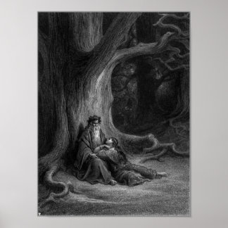 Poster Merlin e Vivien por Gustave Doré 1868