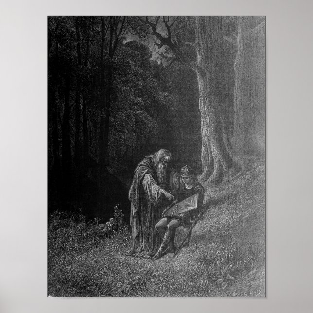 Poster Merlin ensinando Arthur jovem (Frente)