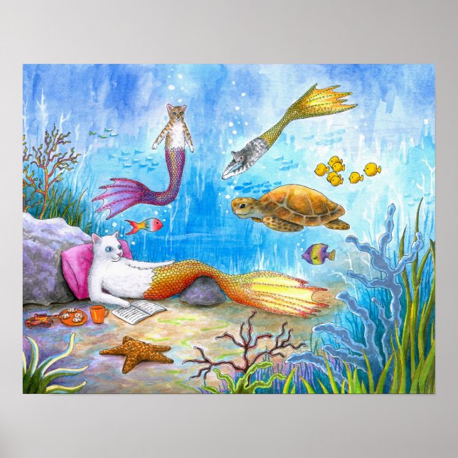 Pôster Mermaid Cat 31 (Frente)