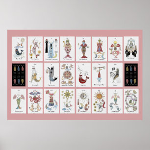 Poster Mermaid cat Tarot Major Arcana