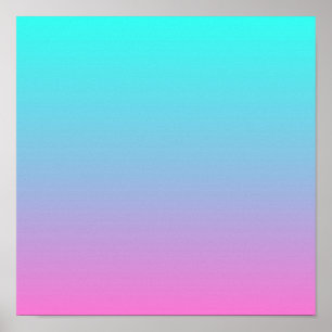 Poster Mermaid colors gradient purple pink aqua ombre