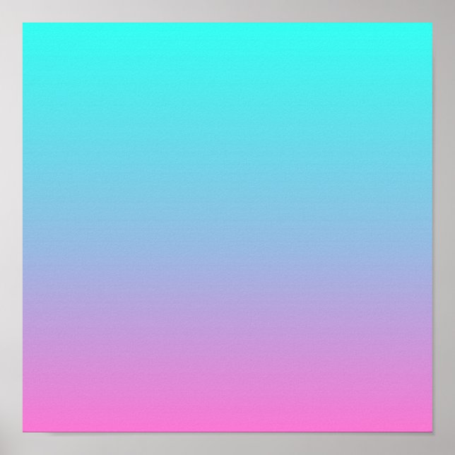 Poster Mermaid colors gradient purple pink aqua ombre (Frente)