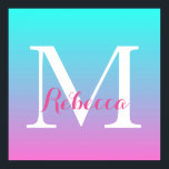 Pôster Mermaid rosa giro-ombre rosa Fuchsia turquoise<br><div class="desc">Acessórios de moda da Fuchsia turquoise,  cor rosa-rosa,  giro-ombre. Acessórios para casa,  cor-de-rosa e turquesa ombre.</div>