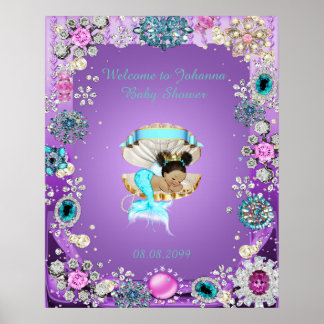 Poster Mermaid roxo, joias