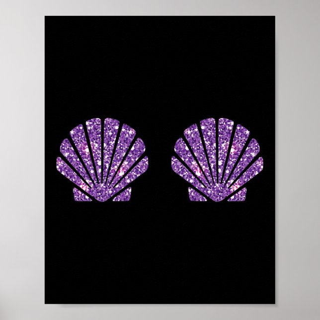 Poster Mermaid Sea Shell Bra Costume Halloween Design (Frente)