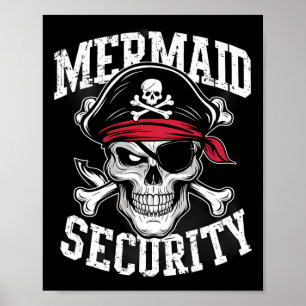 Poster Mermaid Security Pirate Pai Irmão Halloween