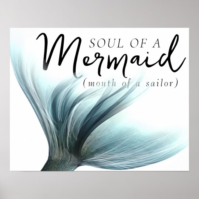 Poster MermaidLife Sailor Mouth Sereid Soul | Aqua Teal (Frente)