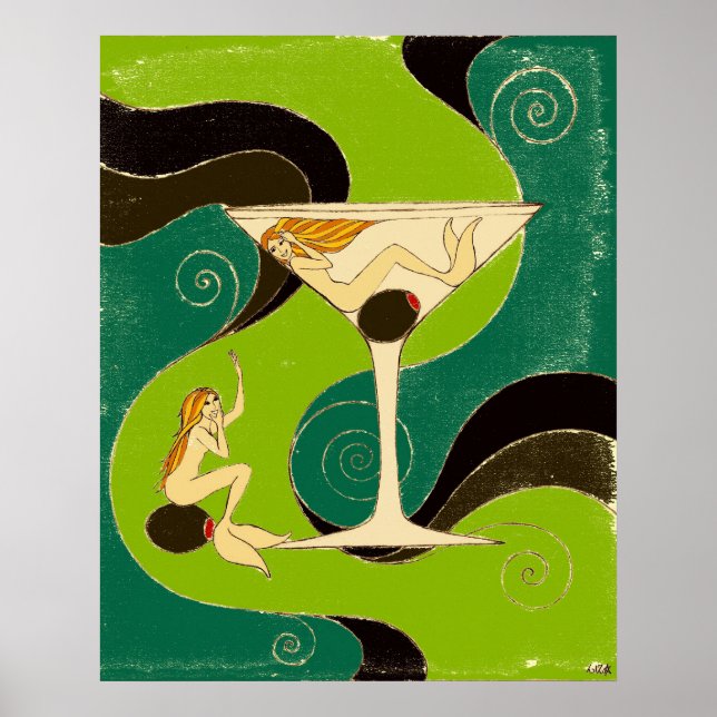 Poster Mermaids in a Martini (Frente)