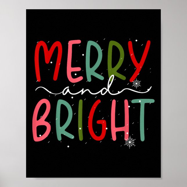 Poster Merry And Bright Christmas Women Girls Kids Toddle (Frente)