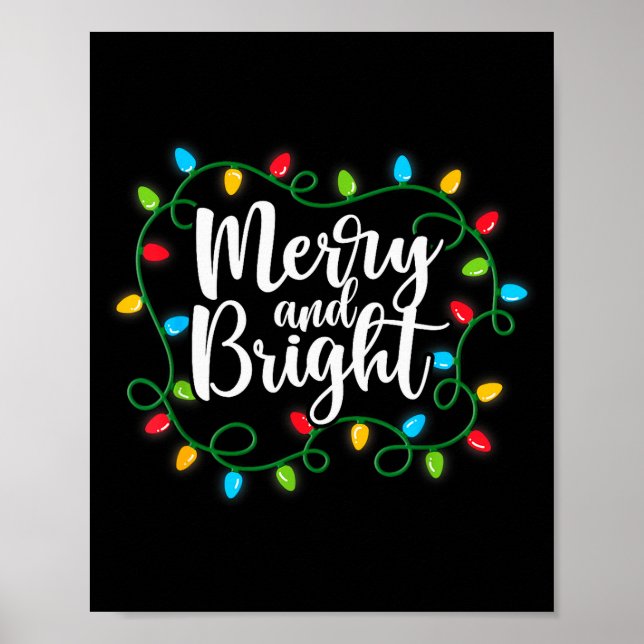 Poster Merry And Bright Funny Family Matching Christmas O (Frente)