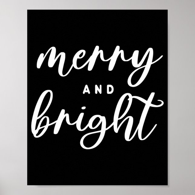 Poster Merry And Bright Modern Red Womens Christmas  (Frente)