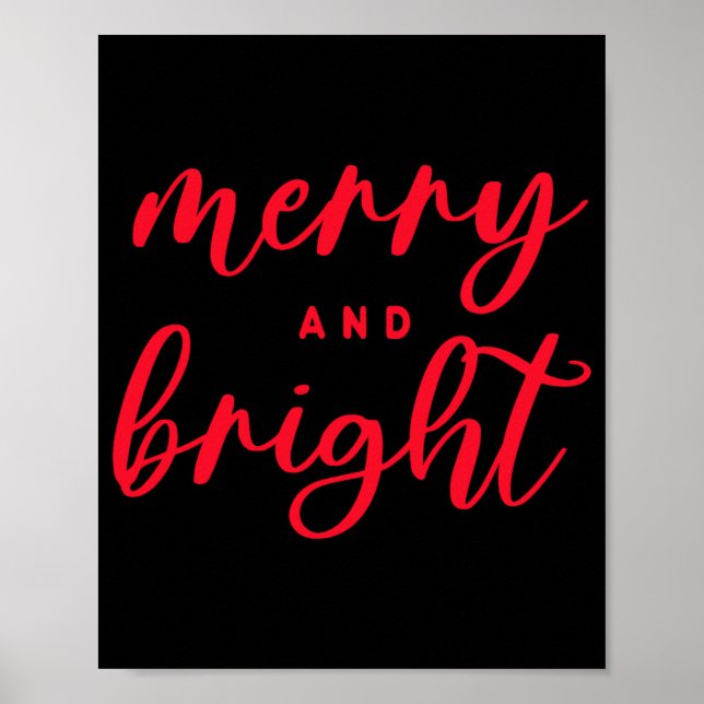 Poster Merry And Bright Modern Red Womens Christmas _1  (Frente)