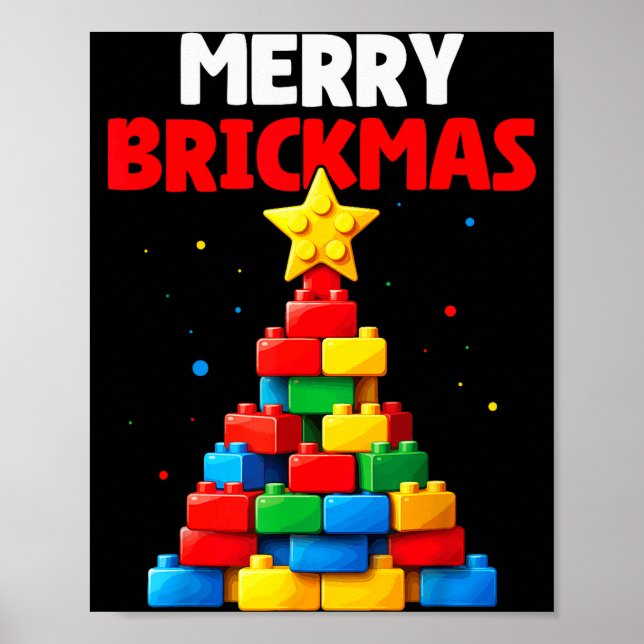 Poster Merry Brickmas Block Building Builder Brick Master (Frente)