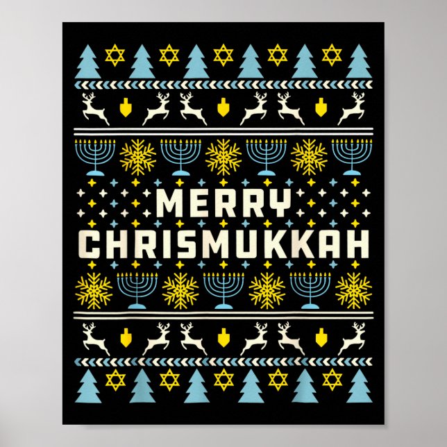 Poster Merry Chrismukkah Happy Hanukkah Jew Ugly Christma (Frente)