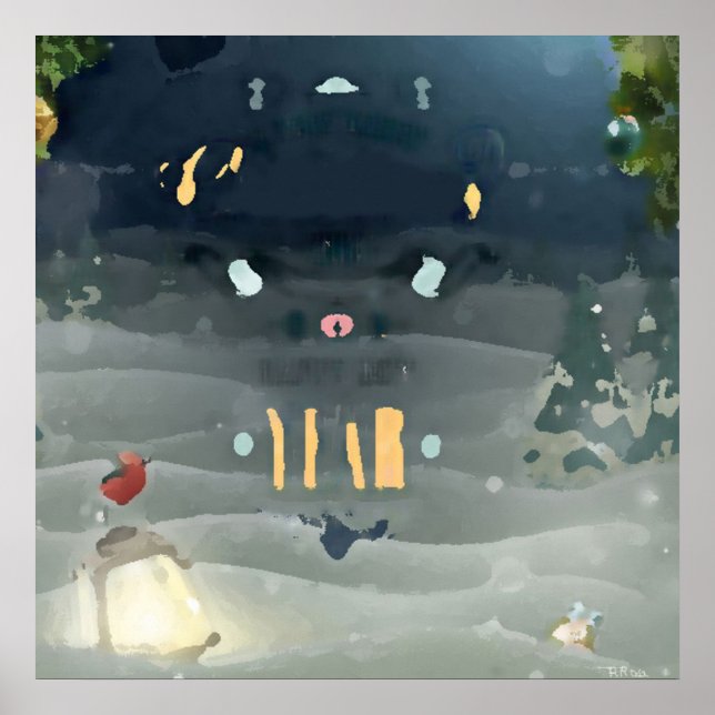 Pôster Merry Christmas_bird (Frente)