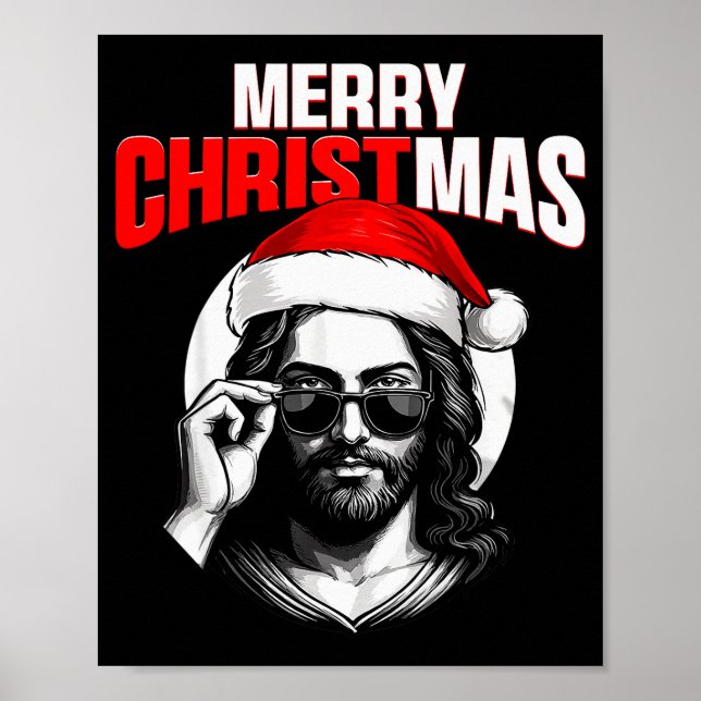Poster Merry Christmas Christian Jesus Pajamas Pjs Xmas M (Frente)
