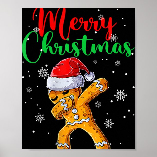 Poster Merry Christmas Dab Gingerbread Xmas Christmas Coo (Frente)