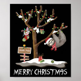 Poster MERRY CHRISTMAS, DO Feriado SLOTH POLE