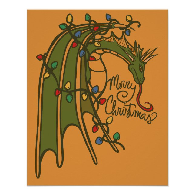 Pôster Merry Christmas Dragon Geek Holidays (Frente)