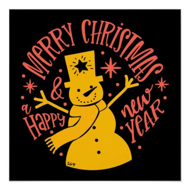 Pôster MERRY CHRISTMAS E FELIZ Natal RECENTE (Frente)