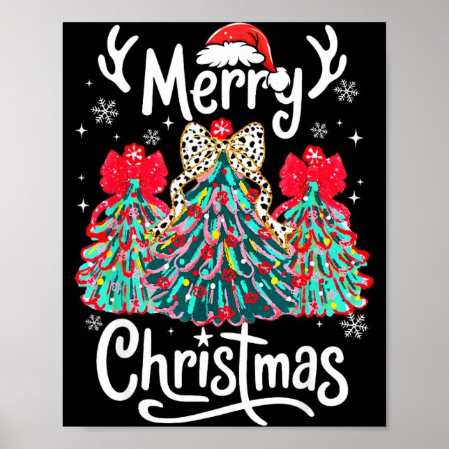 Poster Merry Christmas Family Funny Christmas Tree Women  (Frente)