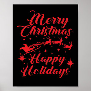 POSTER MERRY CHRISTMAS FELIZES HOLIDAYS