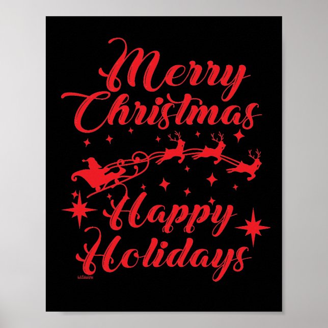 POSTER MERRY CHRISTMAS FELIZES HOLIDAYS (Frente)