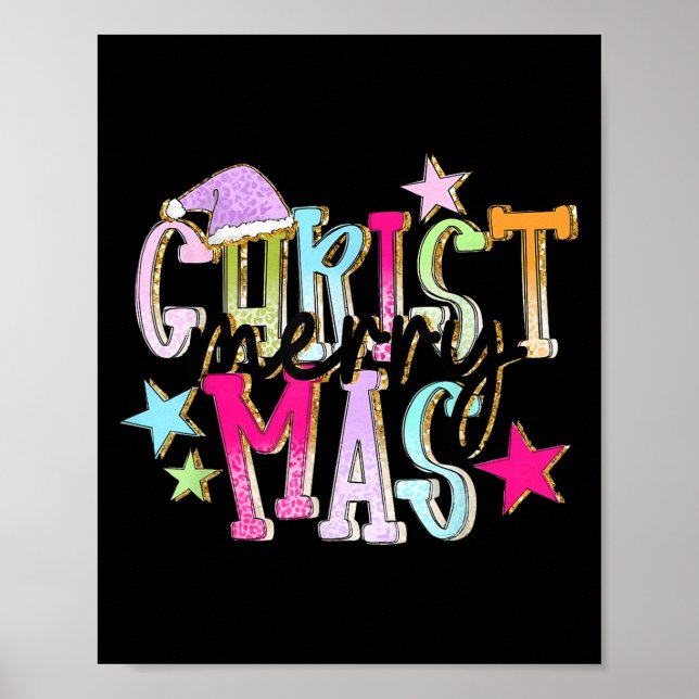 Poster Merry Christmas Funny Santa Squad Pajamas Xmas Hol (Frente)