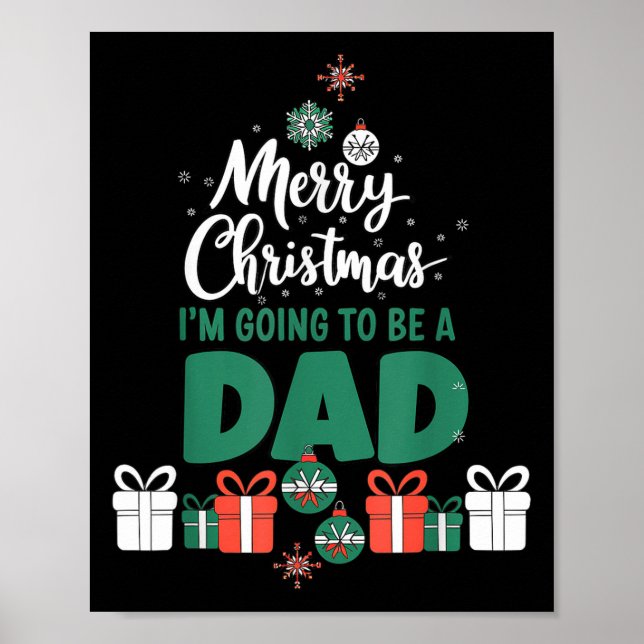 Poster Merry Christmas I'm Going To Be A Dad Pregnant Wif (Frente)
