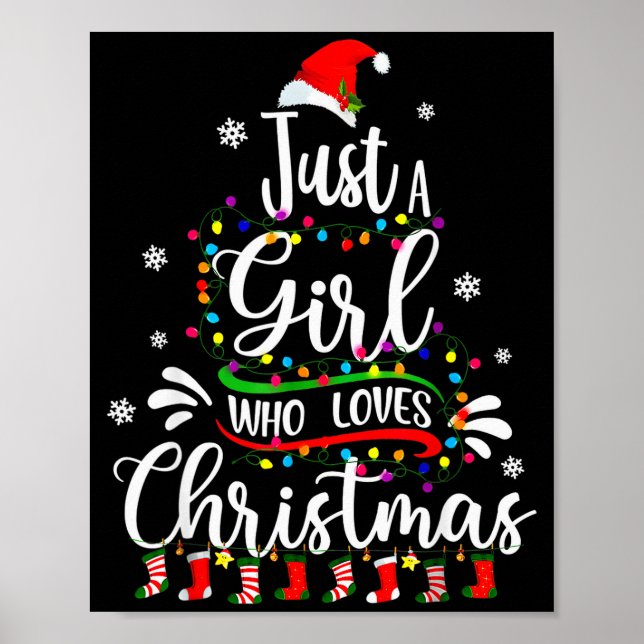 Poster Merry Christmas Just A Girl Who Loves Christmas Tr (Frente)