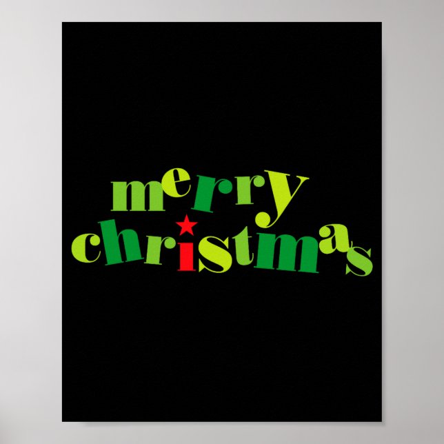 Poster Merry Christmas Modern Tygraphy  (Frente)