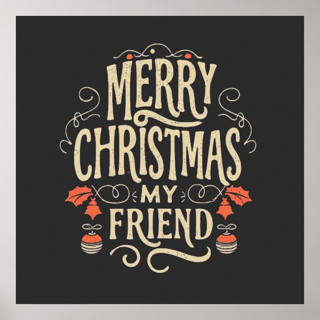 Poster Merry Christmas, my Friend (Frente)