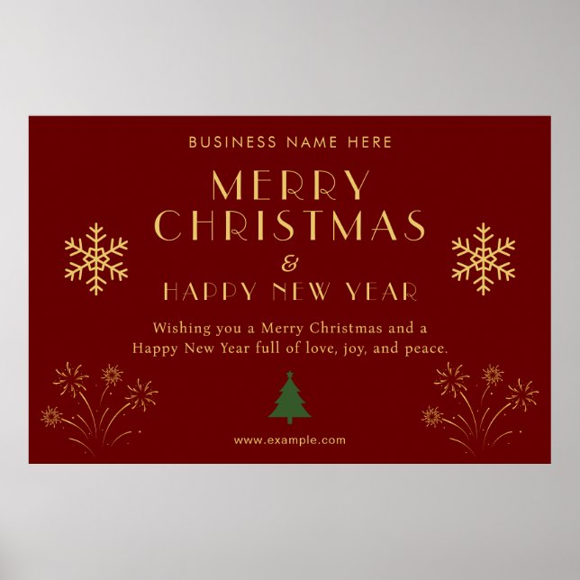 Poster Merry Christmas New Year Festive Celebration Party (Frente)