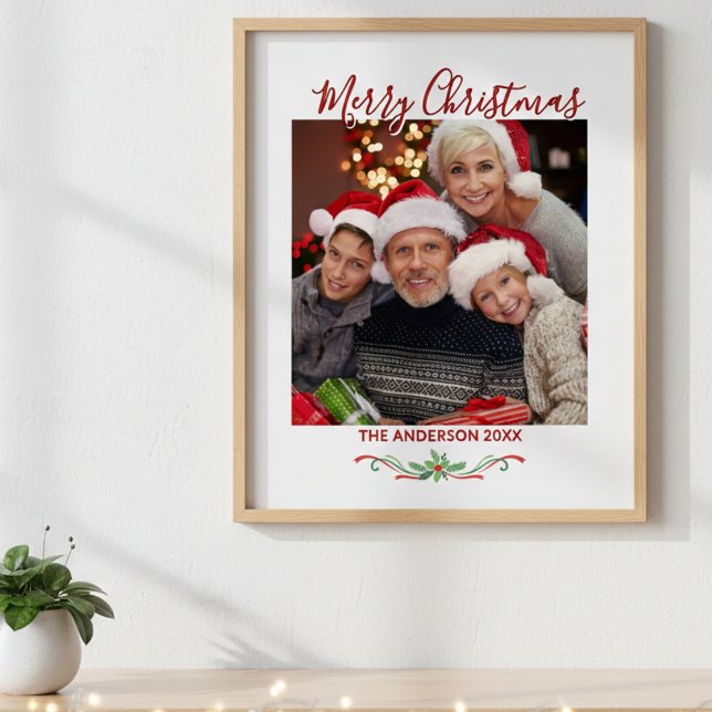 Poster Merry Christmas One Photo Custom  (Criador carregado)