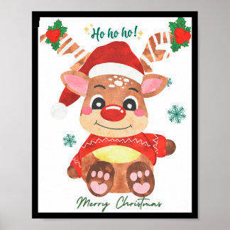 Poster Merry Christmas Reindeer Festive Fun Toddler