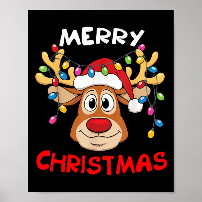 Poster Merry Christmas Reindeer Xmas Family Men Women  (Frente)