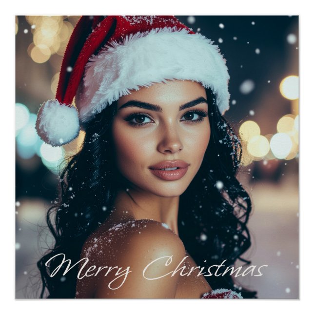 Pôster Merry Christmas - Santa Girl - Poster (Frente)